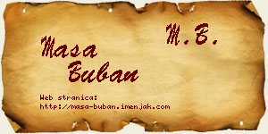 Maša Buban vizit kartica